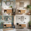 Meuble-lavabo flottant mural de 30 po avec porte cannelée 3D et tablette ouverte, armoire en contreplaqué, plateau en pierre frittée blanche de Carrare et lavabo en céramique (naturel)-1659287148-1659287149-1659287151