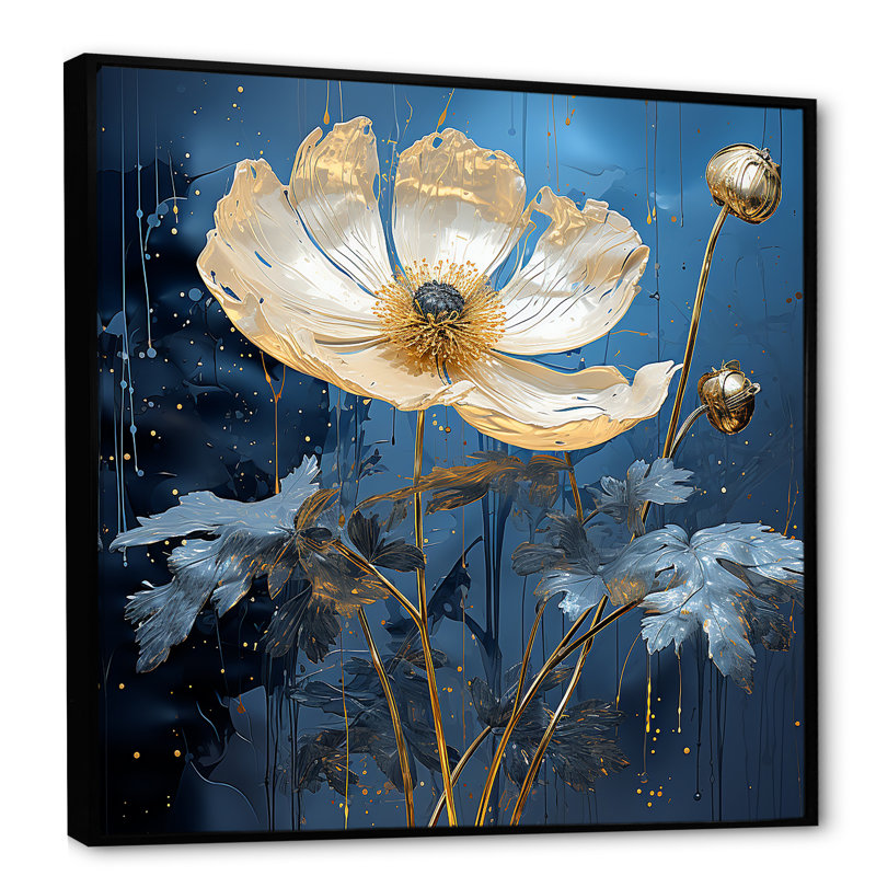 Ranunculus, fleurs sur toile, Cadre flottant noir, H 36 po x l 36 po x P 1,5 po