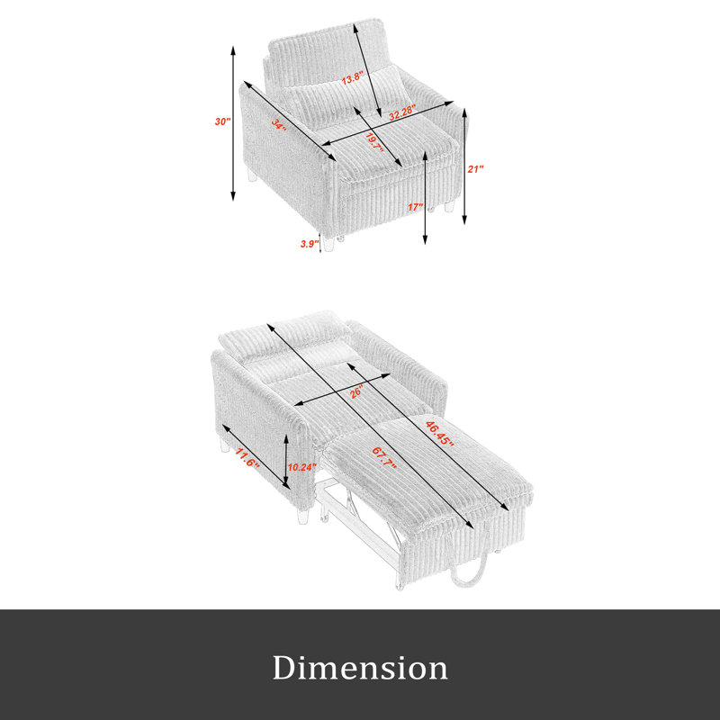 Comfortable Chair For Small Apartment Bedroom Space Balcony Small Sofa Bed Lazy Small Sofa With A Pillow, Yellow