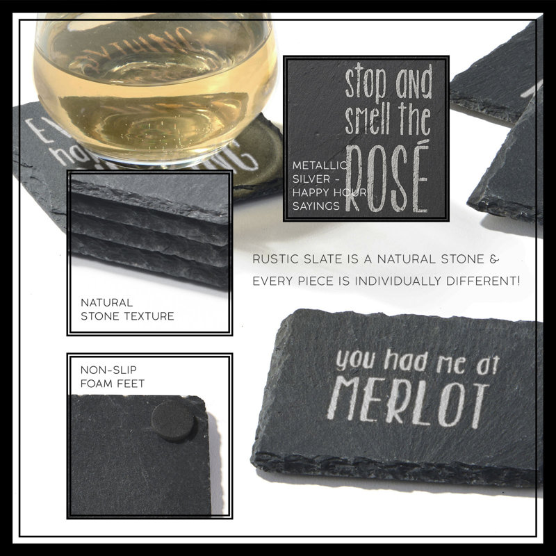 Ensemble de 4 sous-verres Sip Sip Hooray, Argent