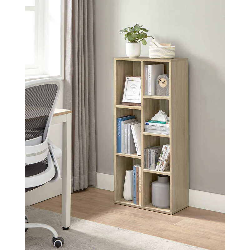 Jerrel 106cm H x 50cm W Engineered Wood Cube Bookcase, Oak