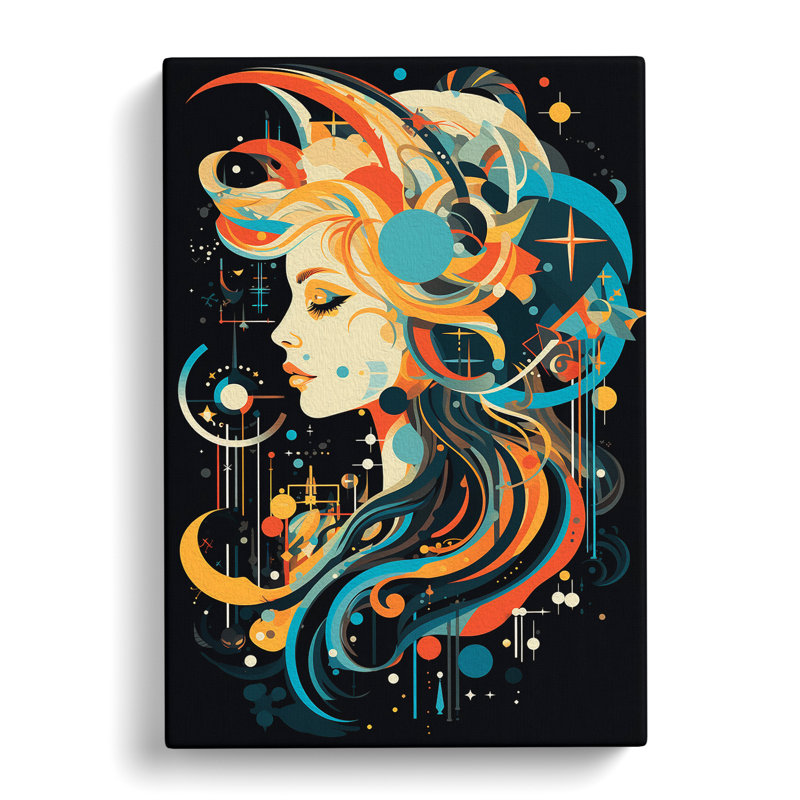 Aquarius Zodiac Constructivism - Print, 50cm H x 35cm W x 3cm D