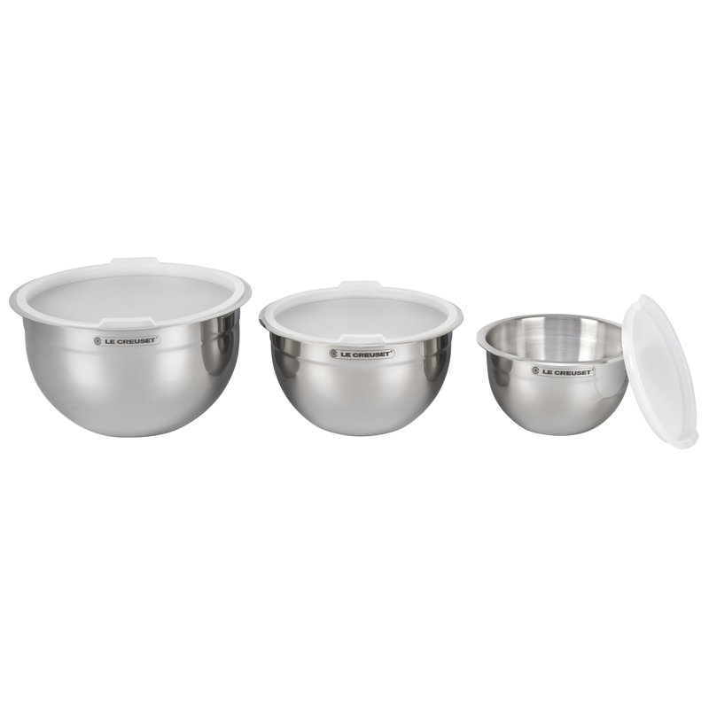 Le Creuset 3-Piece Stainless Steel Mixing Bowl Set with Lids