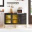 Buffet avec station de charge, armoire de rangement pour buffet de cuisine 47,2 po et lumière DEL