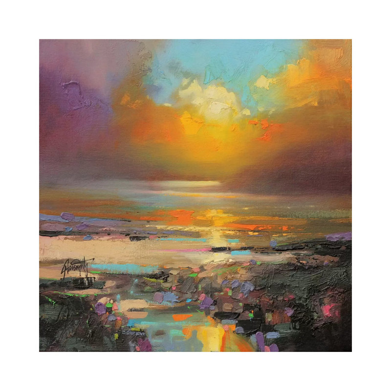 «Golden Light» par Scott Naismith - impression d'art graphique, H 26 po x l 26 po x P 1,5 po, Pas de tapis, Toile tendue