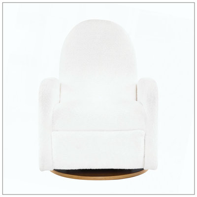 Boucle Fabric 360 Swivel and Glider Recliner Chair