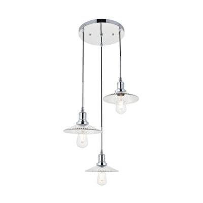 Luminaire suspendu conique 3 lumières grappe Sequim