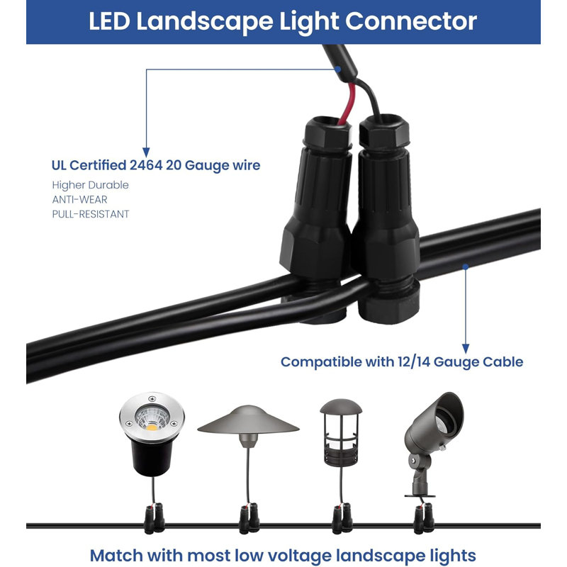 Low-voltage  Landscape Light, 12v  15w 3000k Warm White Led Spotlight With Ip66 Waterproof Rating (12-piece Set Including Connector)