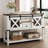 46'' Entryway Cabinet With 2 Sliding Barn Doors & Drawer Console Table Wood Sideboard Buffet For Living Room Hallway-1641619828