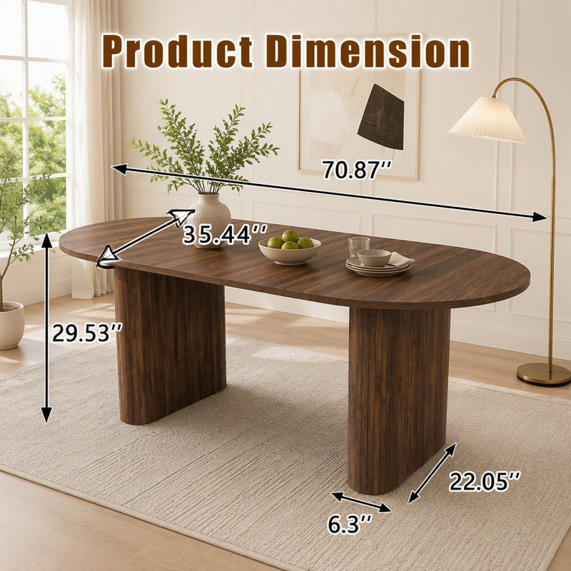 Table ovale pour 4 à 8 personnes, Beige/Light Natural