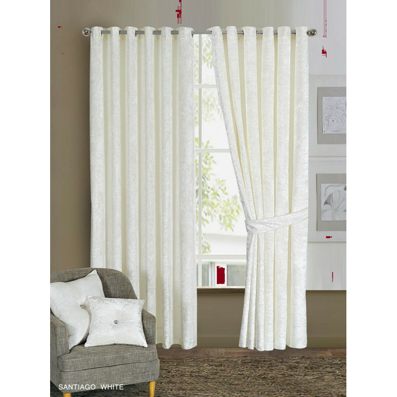 Magdeline Room Darkening Curtain Pair, 168cm W x 137cm D, White