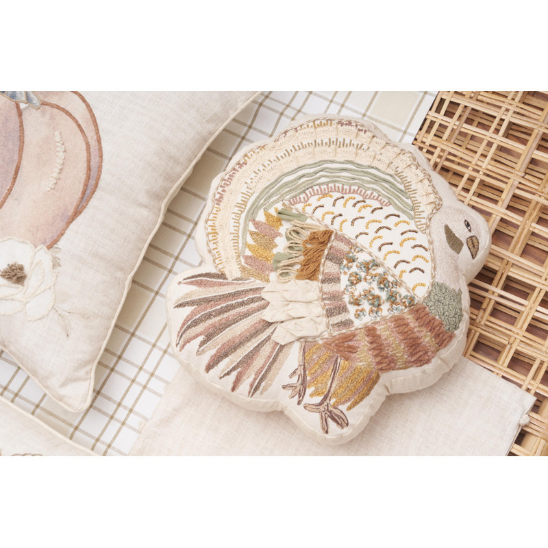 14" x 14" Turkey Shaped Throw Pillow