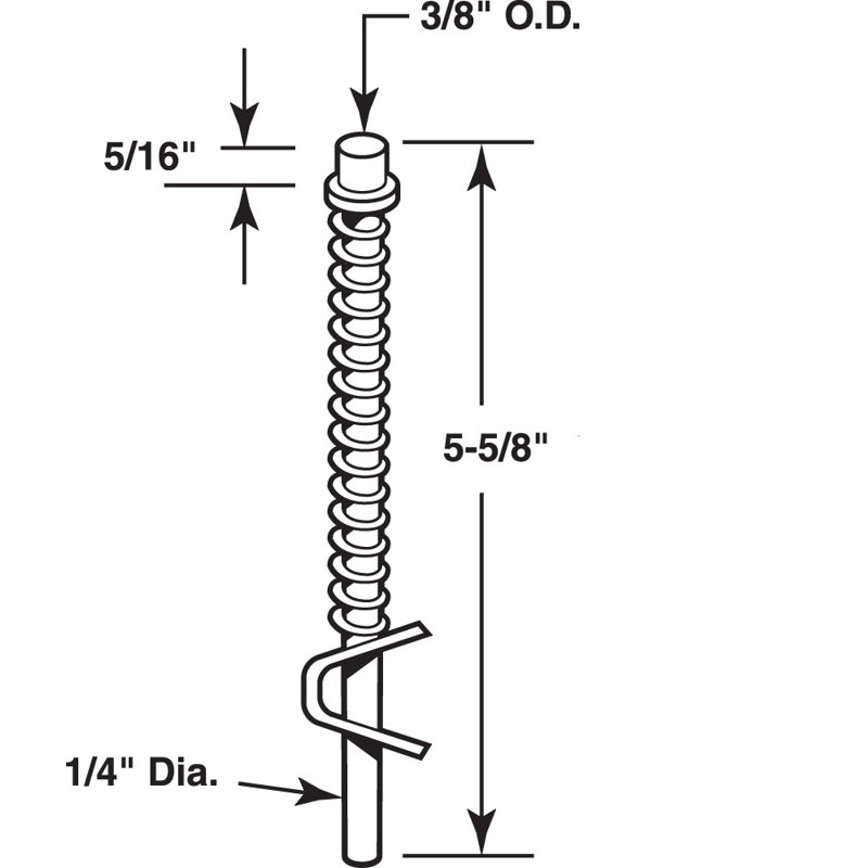 5-5 / 8 po, tringle de guide de porte pliante en deux, référence (paquet simple)