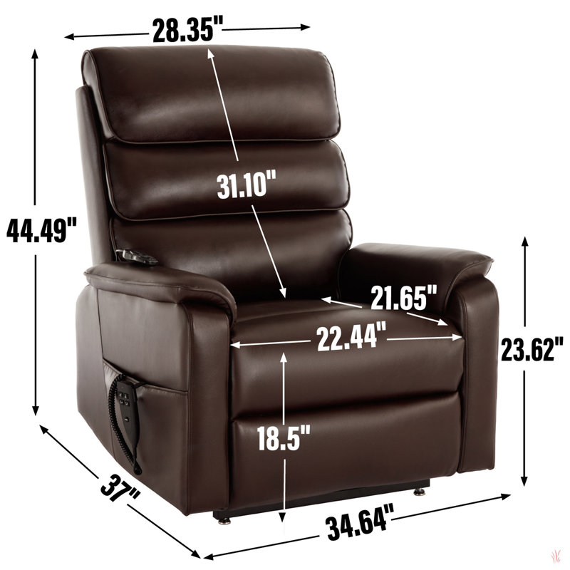 Leatheraire Dual Motor Infinite Position Up To 350 Lbs Power Lift Recliner Chair With Power-Remote, Heat Massage And Heavy Duty Motion Mechanism