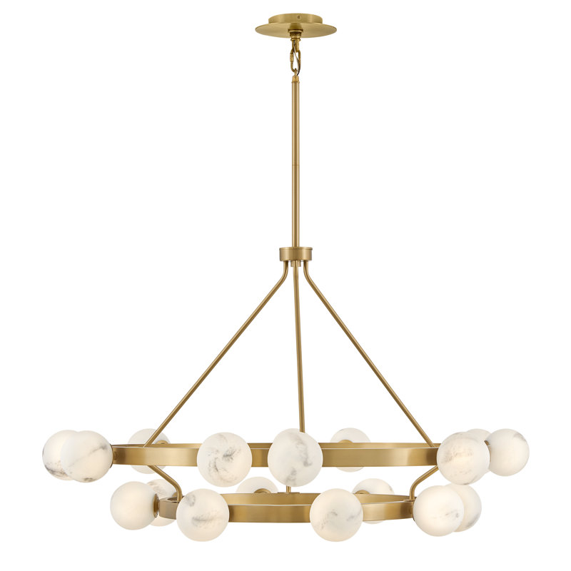 Selene 48" 18-Light Modern Two-Tier Chandelier w/ Swirled Glass