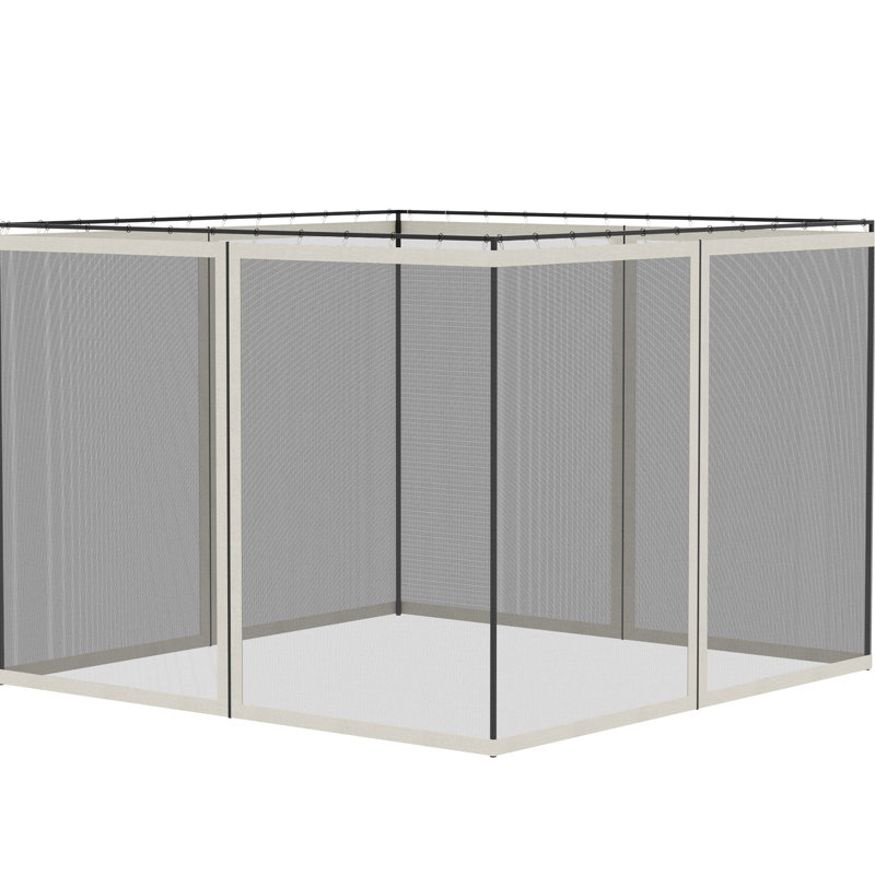Filet de pavillon pour pavillon de jardin 10 pi x 10 po X, blanc avec fermetures à glissière
