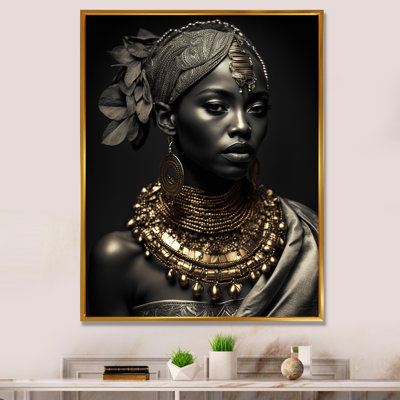 Elizer " African American Queen With Traditional Jewelry VI "
