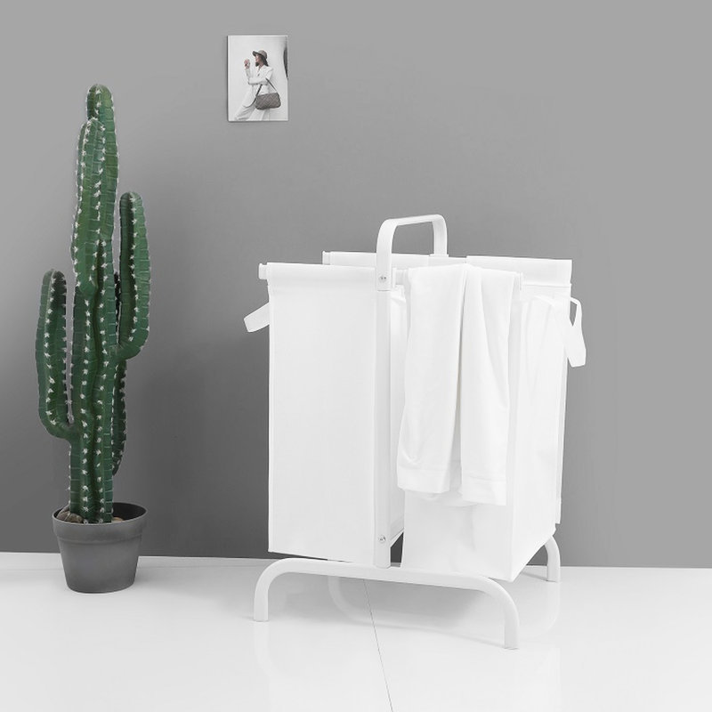 Large Capacity 110L Laundry Hamper With Lid, 2 White Cloth Basket For Clothes & Storage, Lid And Cards,