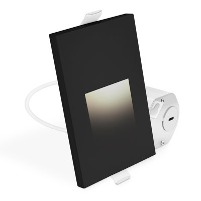 Éclairage de marches à pince à DEL Luxrite, 5CCT, 3W, 150LM, faisceau 90 °, intensité variable, 120V, IP65, couvercle de plaque interchangeable, intérieur / extérieur, noir