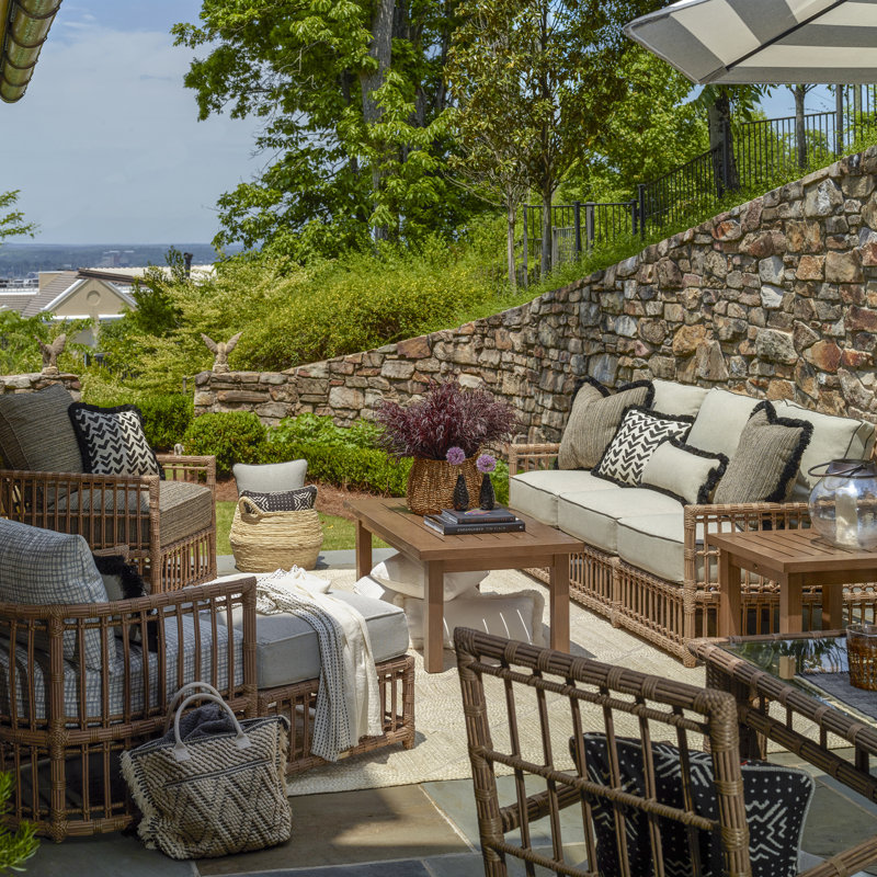 Newport Arm Chair with Cushions, Dove Sunbrella Linen, No Welt, Newport #66 Burlap