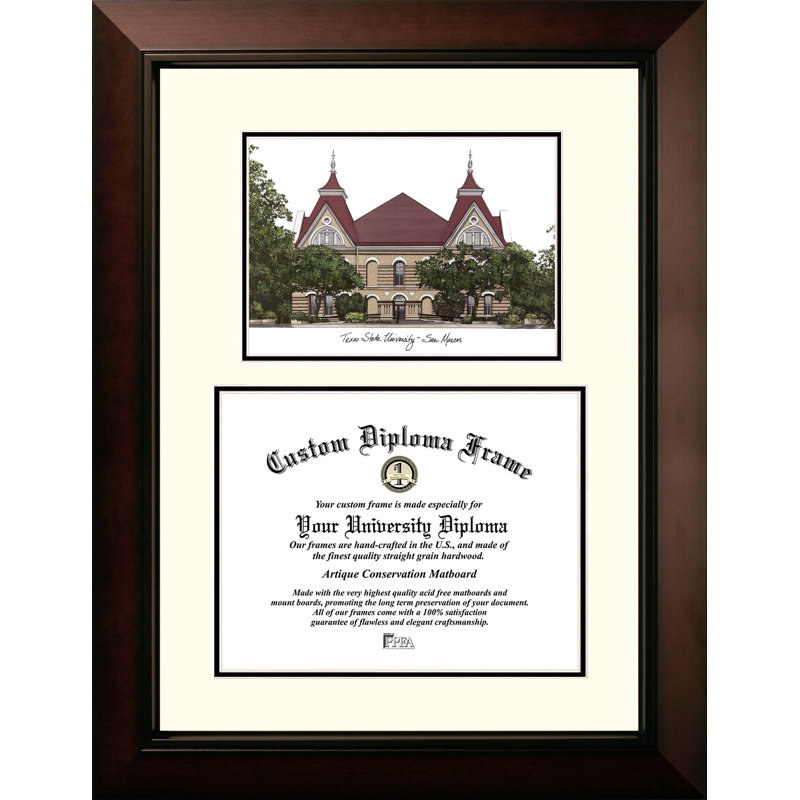 NCAA Texas State Bobcats Legacy Scholar Diploma Frame