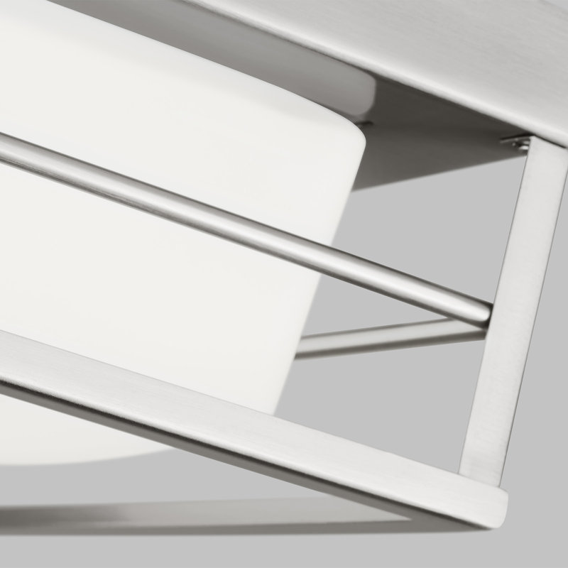 Krista Glass LED Flush Mount, 3.75" H x 10" W x 10" D, Brushed Nickel