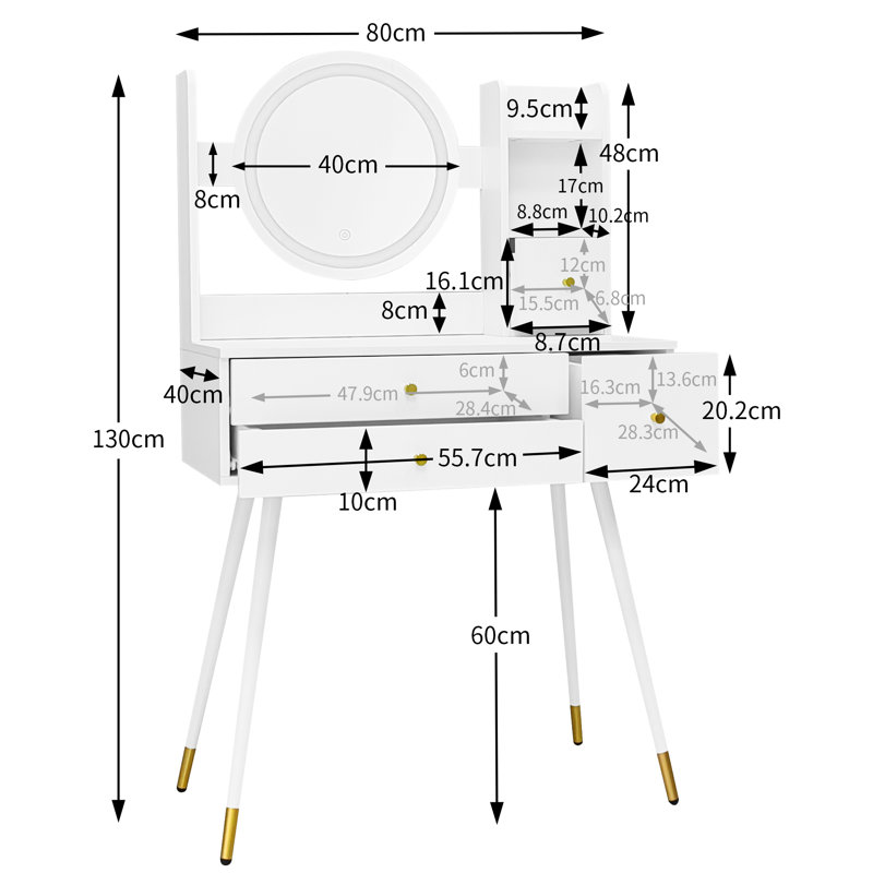 Baaba Dressing Table with Mirror