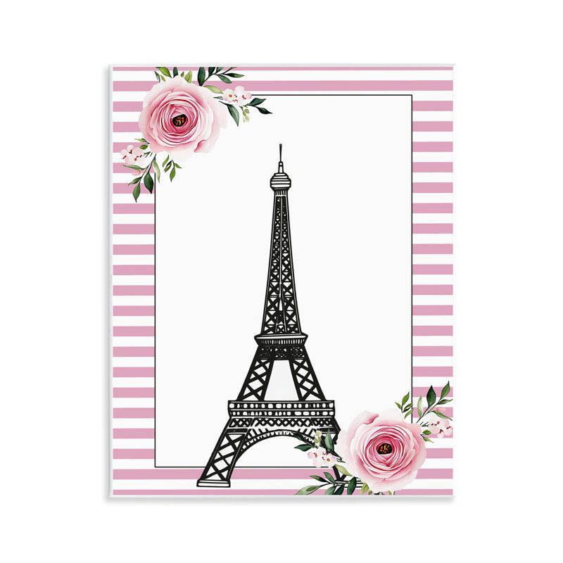 Tour parisienne et plaque murale roses, design par Christine Simpson Art
