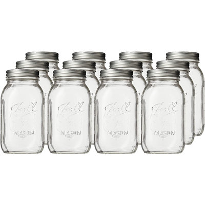 Glass Mason Jar Canister - Set of 12