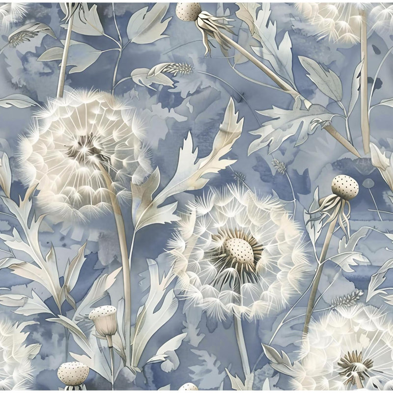 Papier peint floral à peler et coller pissenlit