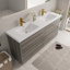 Meuble-lavabo autoportant de 72 po avec lavabo, rangement spacieux, comptoir en résine de pierre et tiroirs à fermeture en douceur-116332626