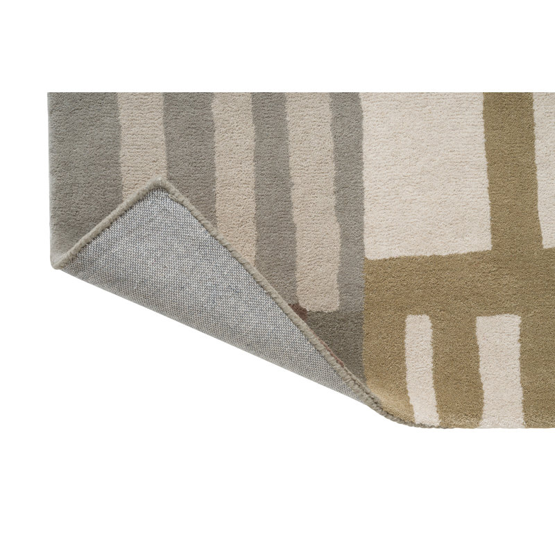 Monolith Handmade Wool Geometric Area Rug, Sandstone, Rectangle 6'7 x 9'2