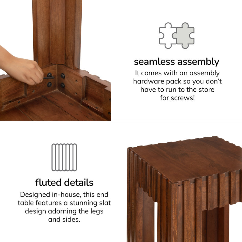 Adden Solid Wood End Table