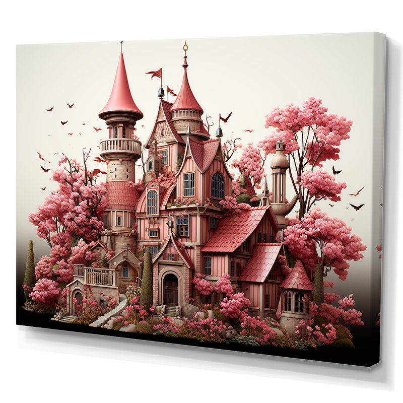Monets, château, paysage revisité - Art mural classique, Toile tendue, H 20 po x l 12 po x P 1 po