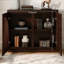 Buffet Mid-Century moderne cannelé avec 2 trous de sortie-326530867