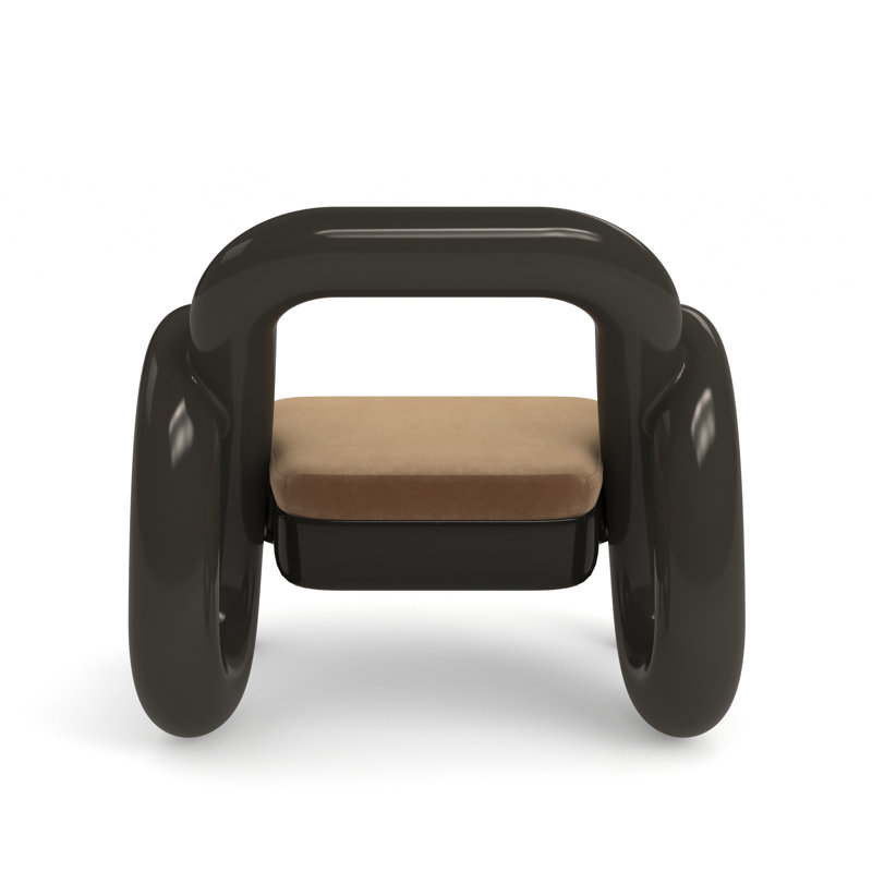Gelee Accent Chair-Apatite, Brown, Brown Polyester Blend