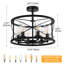 Luminaire de plafond semi-encastré à 6 lumières avec abat-jour en verre transparent Glenisle
