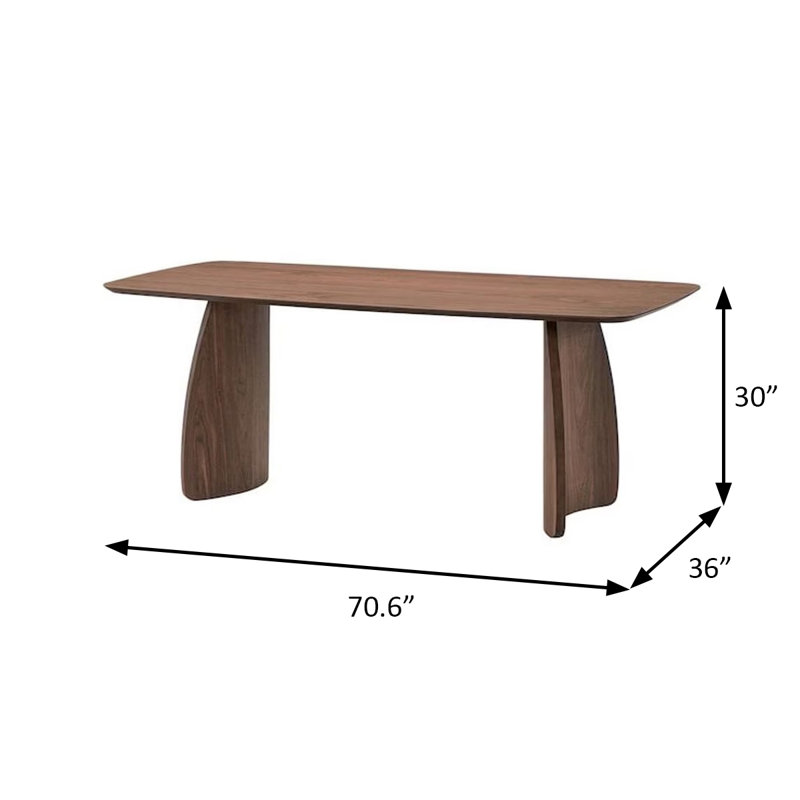 Table de salle à manger 70,6 "Mid-Century, noyer / beige