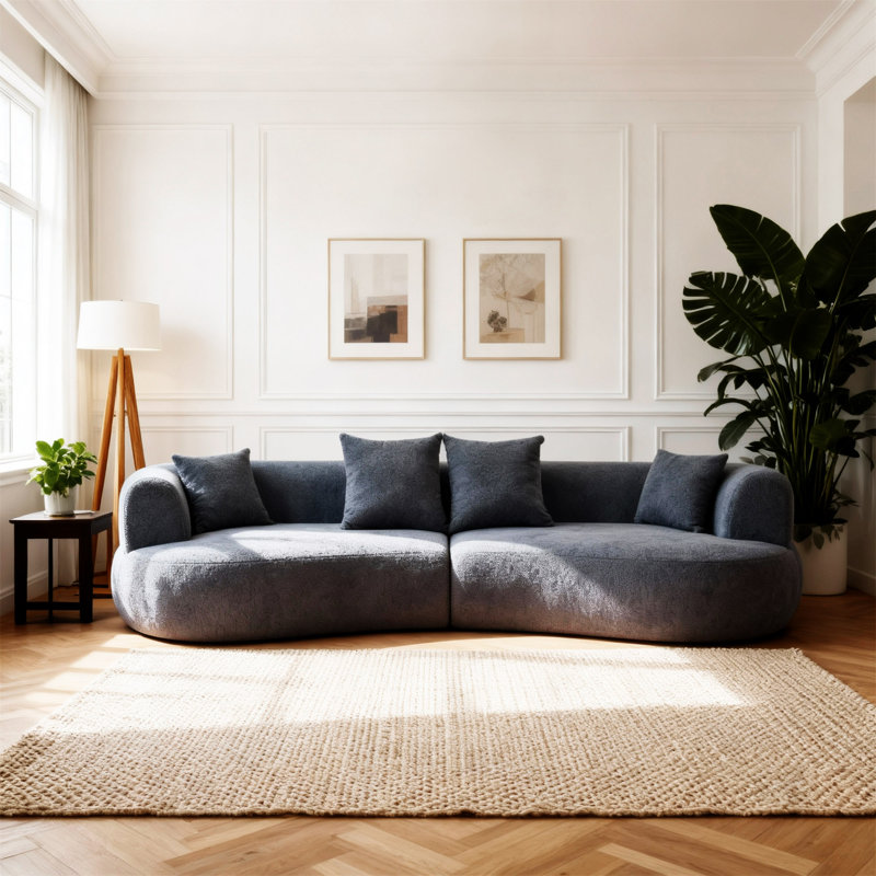 Canapé modulaire incurvé Modern, Gris
