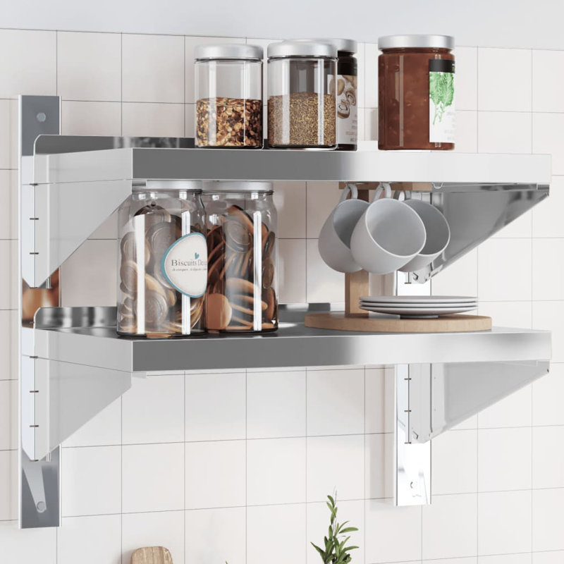 Alisone Stainless Steel Bracket Shelf, 48cm H x 50cm W x 30cm D