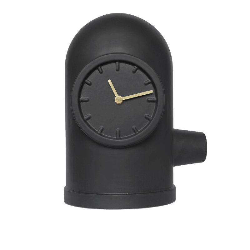 Base Table Clock Black, Black