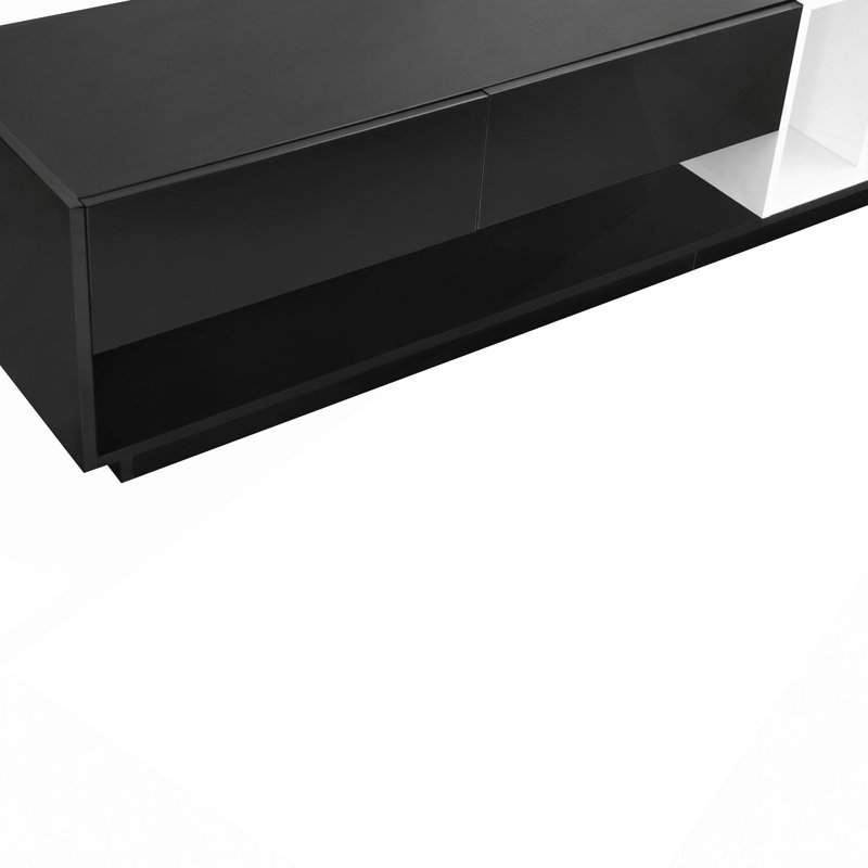 Sleek And Stylish TV Stand With Perfect Storage Solution, Two-Tone Media Console For Tvs Up To 80", Functional TV Cabinet With Versatile Compartment For Living Room