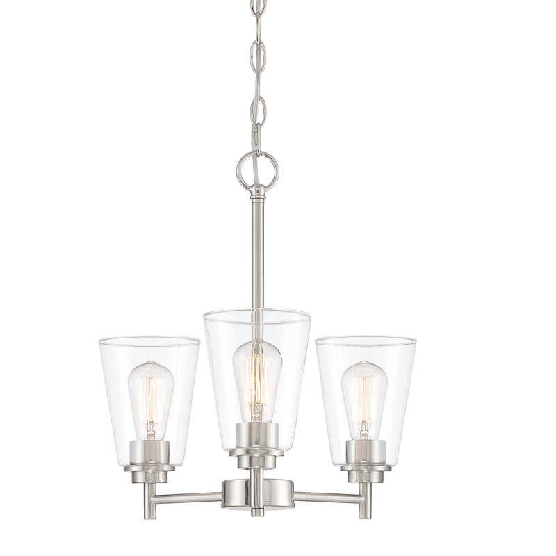 Amna 3 - Light Dimmable Tiered Chandelier, Satin Platinum