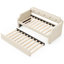 Lit de jour simple rembourré beige avec lit gigogne et support de matelas, housse en tissu-2070305919