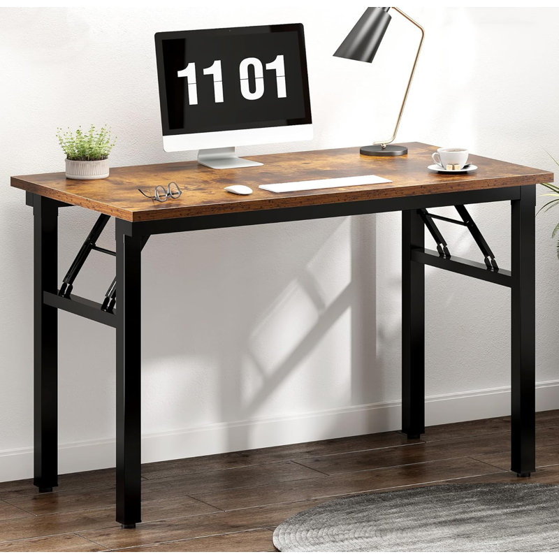 Computer Desk For Small Space Small Folding Table Small Writing Desk Foldable Desk, Rustic Brown