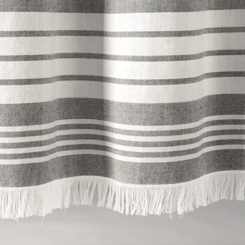 Cotton Shower Curtain Set, Grey