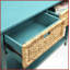 Table basse à 2 tiroirs Teal Flavius Tablette inférieure - Rangement peu encombrant pour le salon