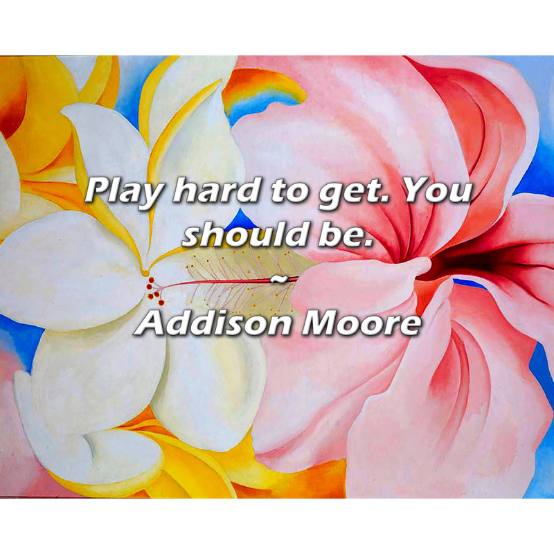 Addison Moore Citation: «Play Hard to Get». Vous devriez être., H 26 po x l 32 po
