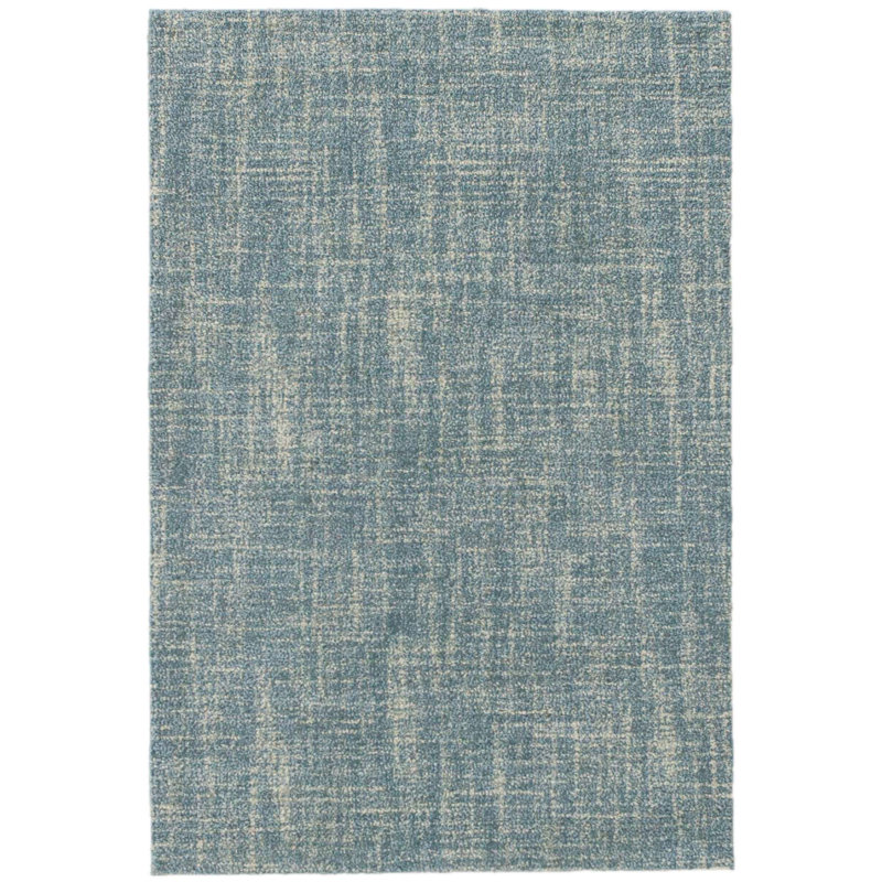 Tapis crocheté à la main en laine Crosshatch Aegean, Rectangle 7 pi 6 po x 9 pi 6 po