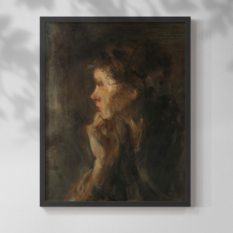 «Vintage Portrait Print Cxxxix» sur papier, Noir, H 14 po x l 11 po